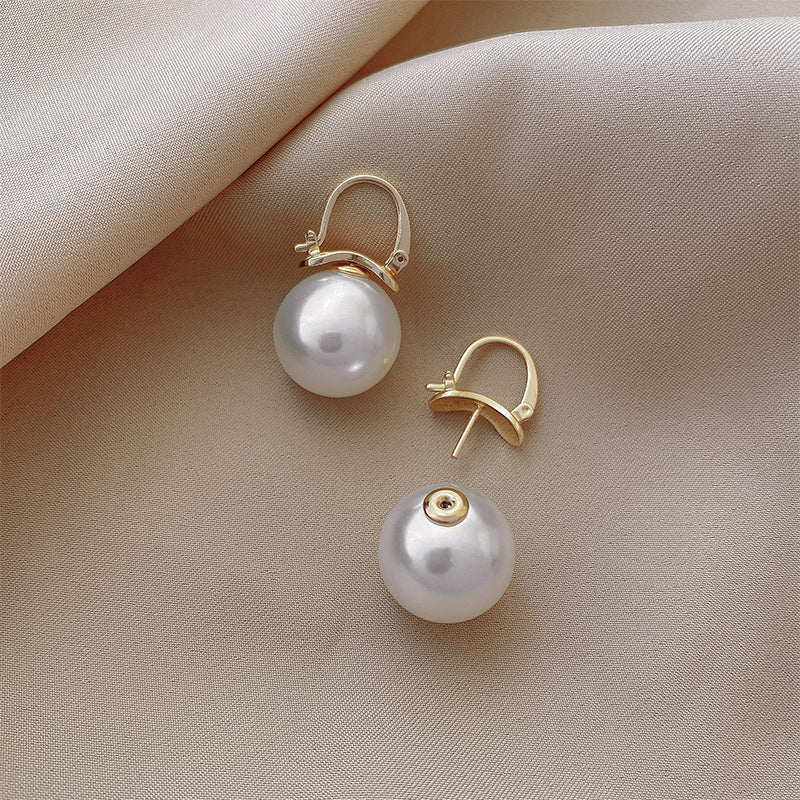 Chunky Gold Pearl Earrings