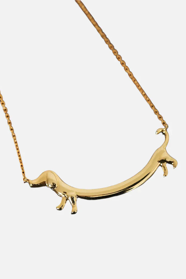 Gold-Plated Dachshund Pendant Necklace