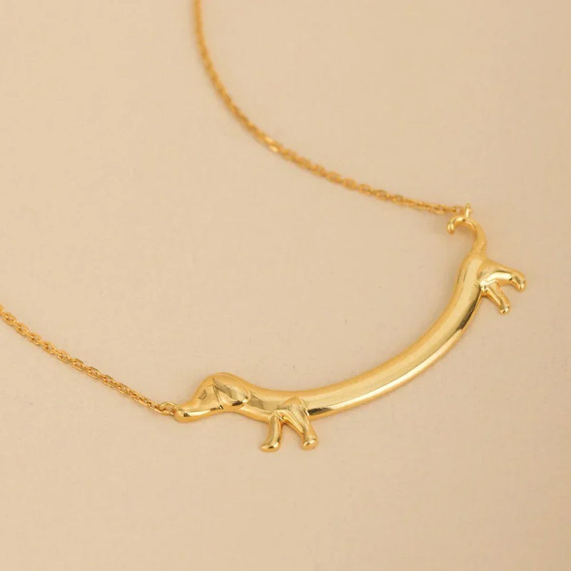Gold-Plated Dachshund Pendant Necklace