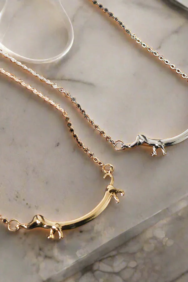 Gold-Plated Dachshund Pendant Necklace