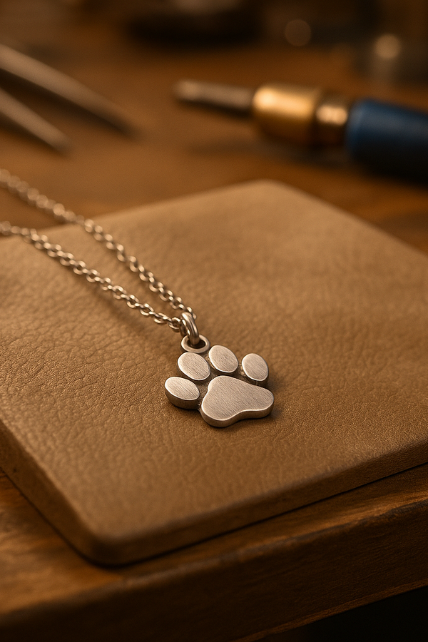 Chic Silver Paw Print Necklace