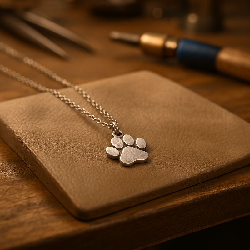 Chic Silver Paw Print Necklace
