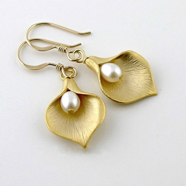Pearl Lotus Earrings