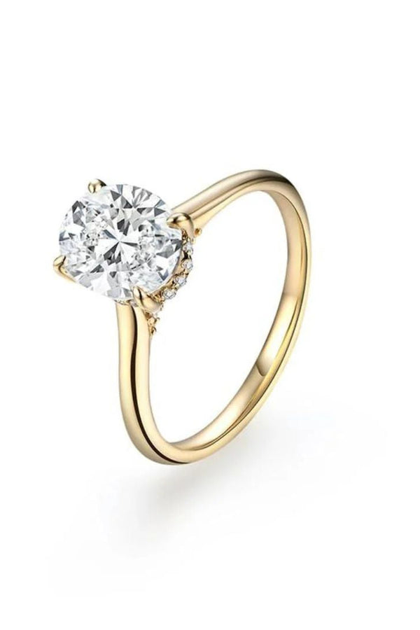 Zirconia-Embellished Gold Ring