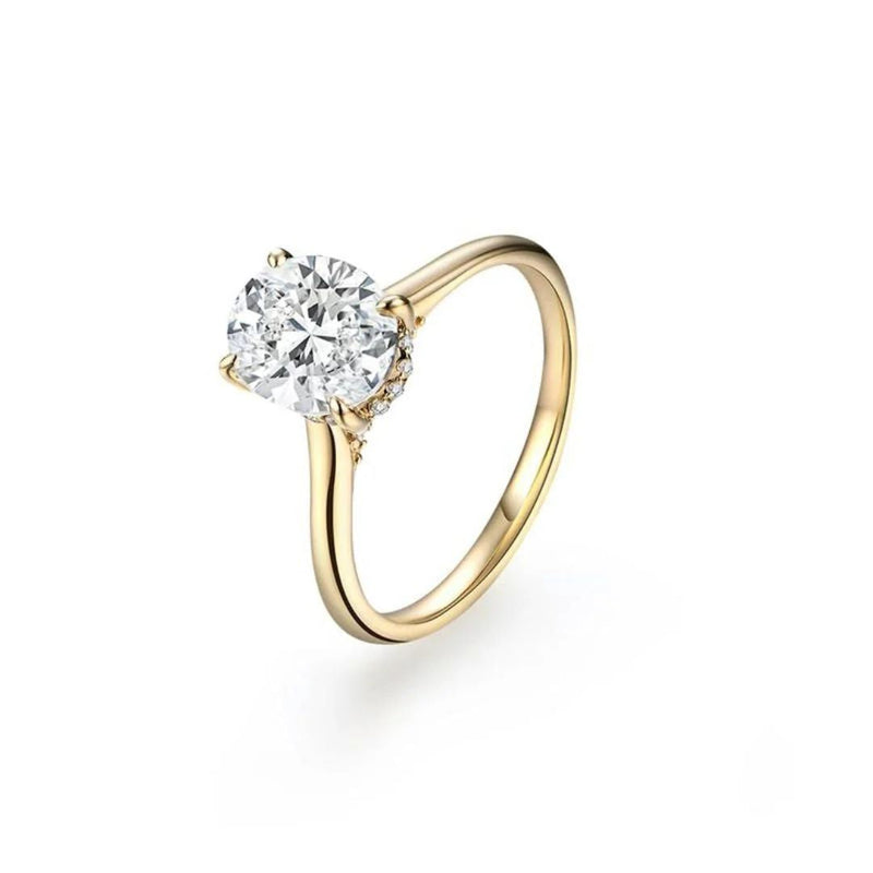 Zirconia-Embellished Gold Ring