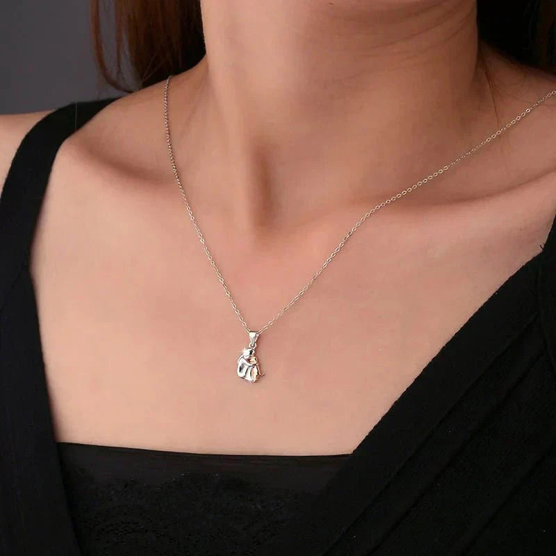 Hug Pendant Necklace with Complimentary Earrings