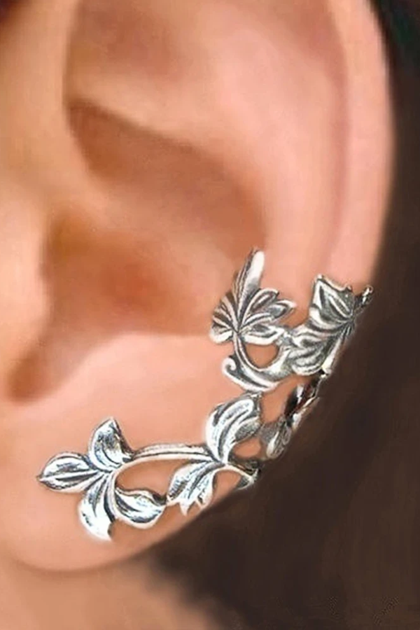Leafora - Timeless Silver Leaf Earrings