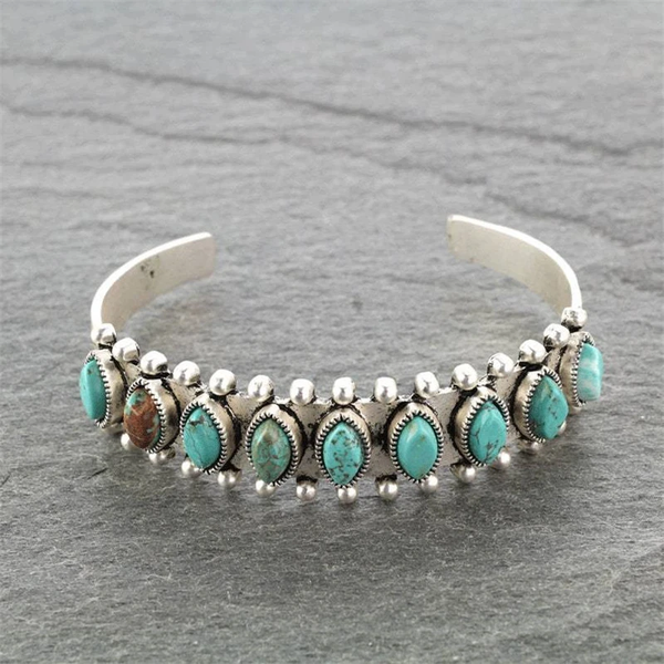 Retro Turquoise Gemstone Bracelet