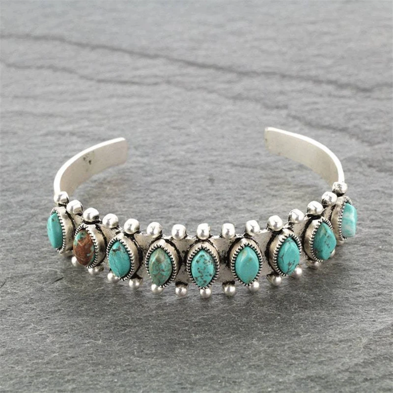 Retro Turquoise Gemstone Bracelet