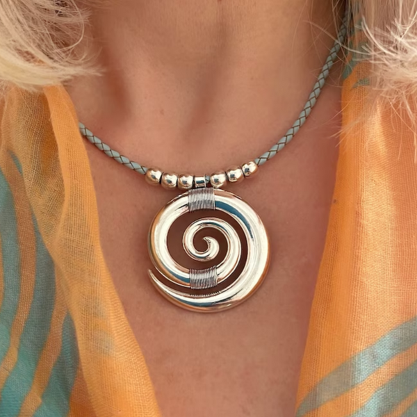 Retro Twisted Silver Necklace