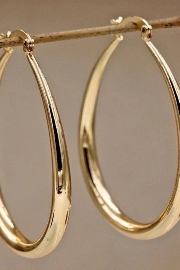 Retro Gold Hoop Earrings