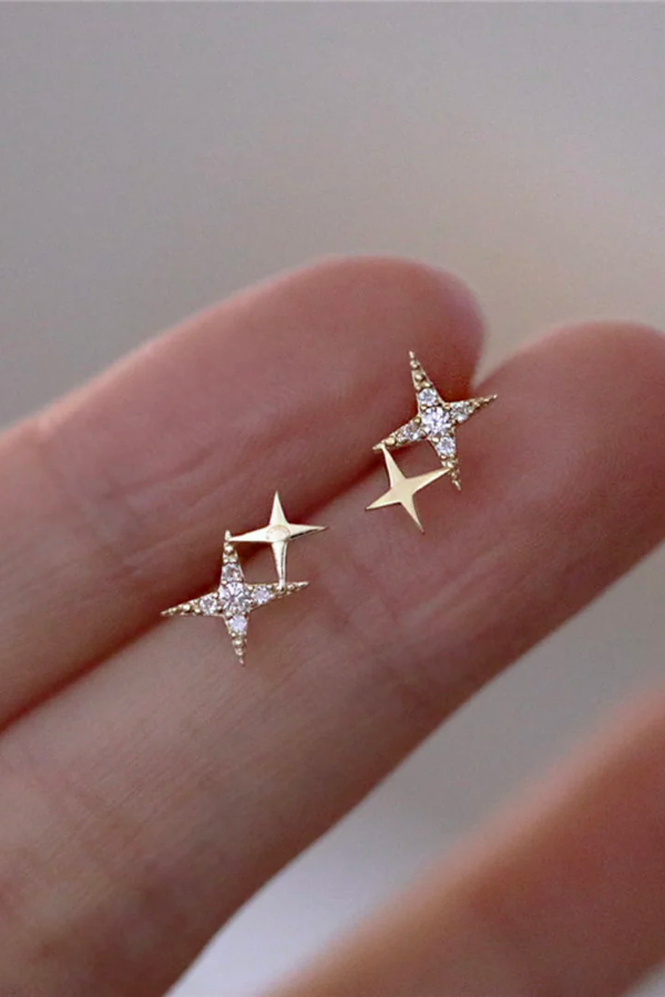Sparkling Star-Design Earrings