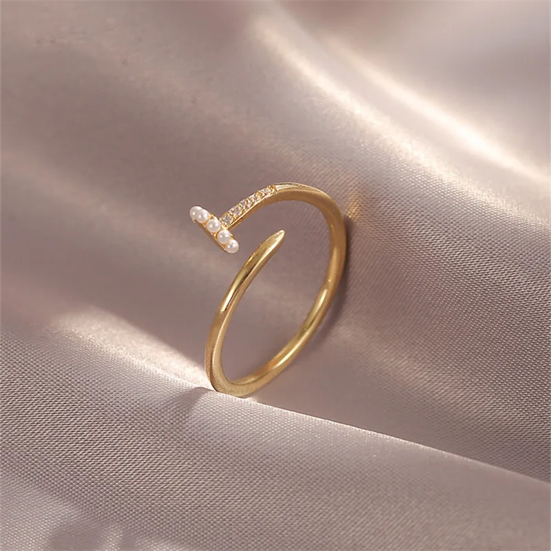 Chic Adjustable Pearl Ring
