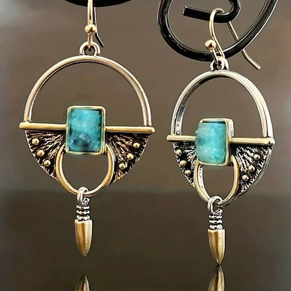Antique Egyptian Gold and Silver Earrings