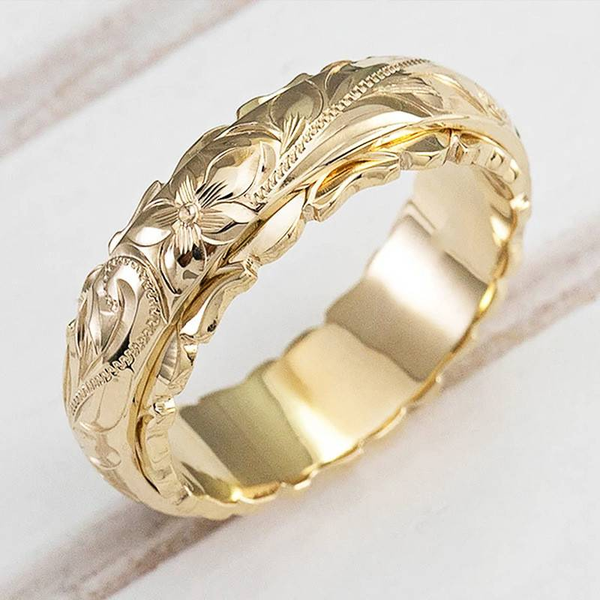 Antique Gold Floral Ring