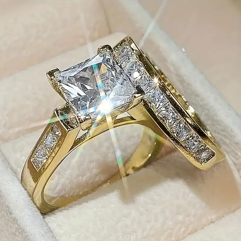 Set of Vintage Gold Zirconia Rings