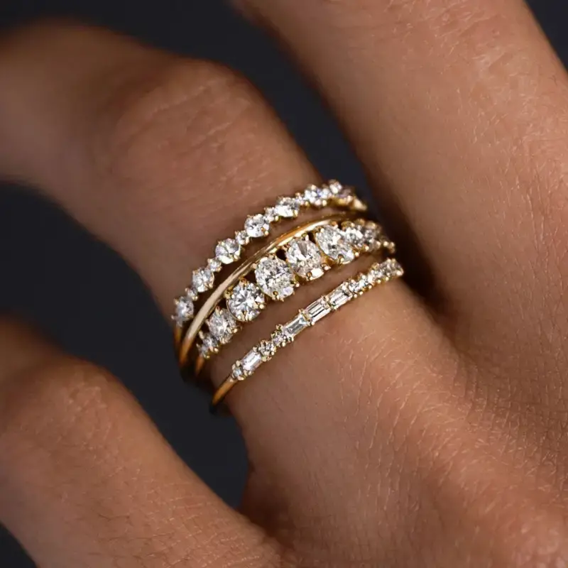 Classic Zirconia Ring Set with Timeless Elegance