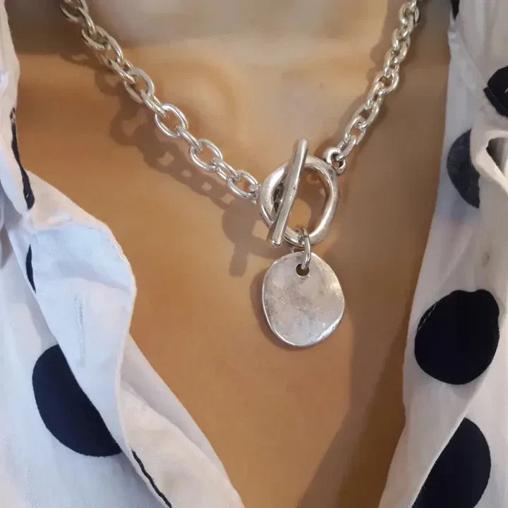 Silver-Coated Chain Necklace