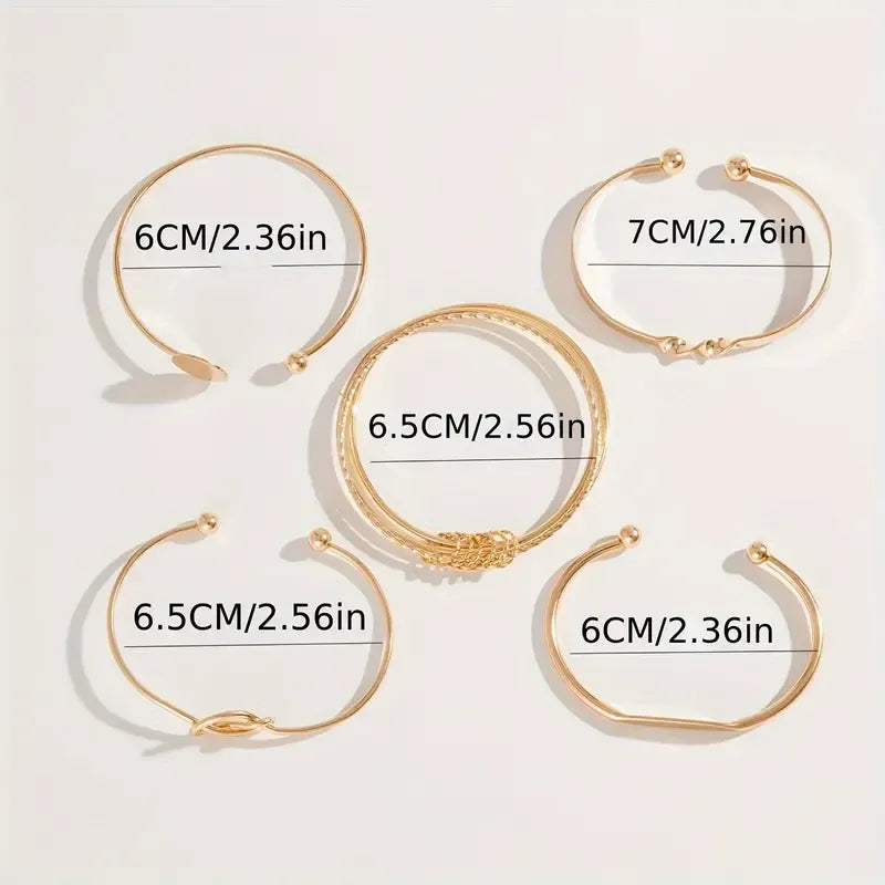 Elegant Gold Knotted Bracelet Set