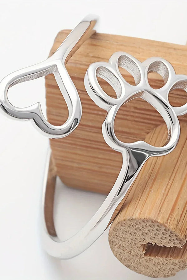 Artisan Paw and Heart Ring