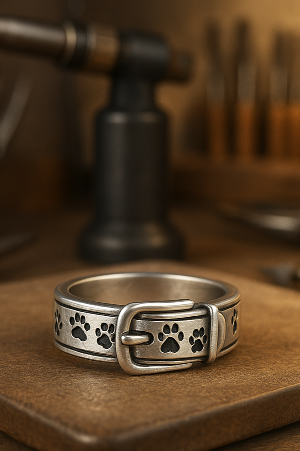 Charming Dog-Themed Collar Ring