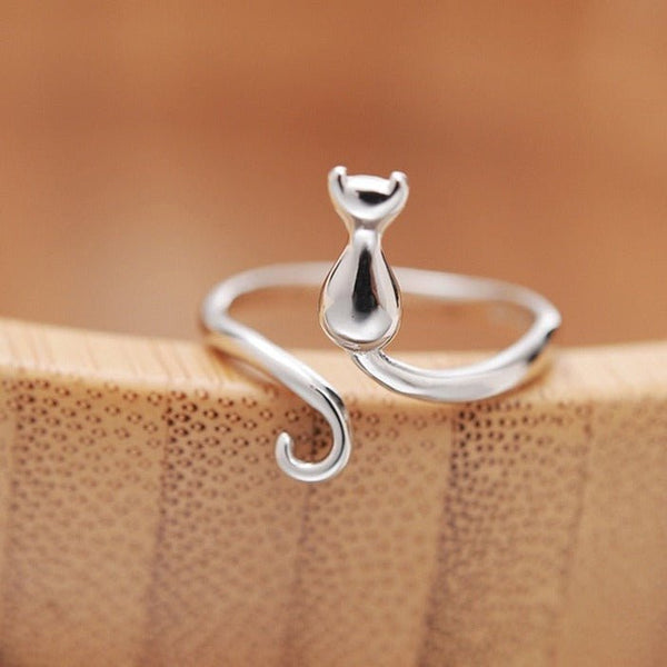 Charming Stainless Steel Cat Ring