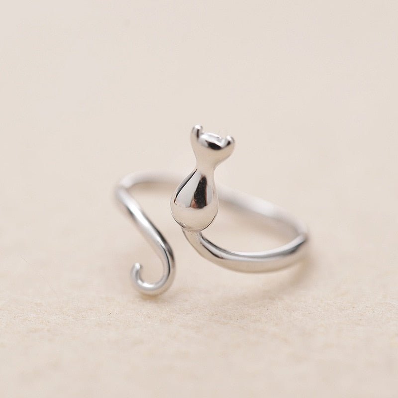 Charming Stainless Steel Cat Ring